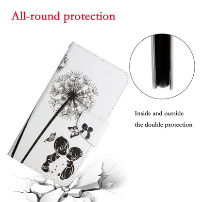 For iPhone 16 3D Colored Drawing Flip Leather Phone Case(Dandelions) - iPhone 16 Cases by buy2fix | Online Shopping UK | buy2fix