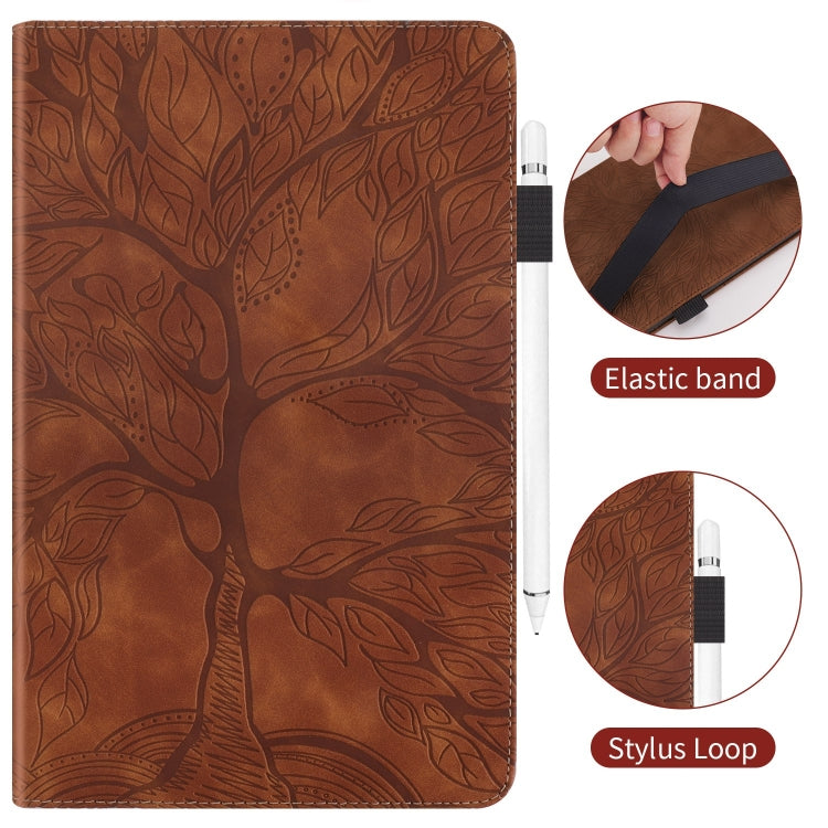 For Samsung Galaxy Tab S9 Ultra Life Tree Series Horizontal Flip Leather Tablet Case(Brown) - Galaxy Tab S9 Ultra Cases by buy2fix | Online Shopping UK | buy2fix