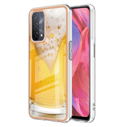 For OPPO A74 / A93 5G / A54 5G / A93s 5G Electroplating Marble Dual-side IMD Phone Case(Draft Beer) - OPPO Cases by buy2fix | Online Shopping UK | buy2fix