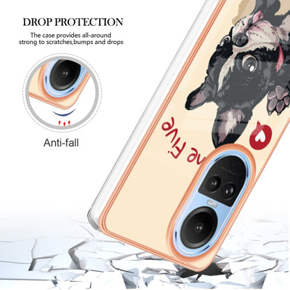 For OPPO Reno10 5G Global Electroplating Marble Dual-side IMD Phone Case(Lucky Dog) - OPPO Cases by buy2fix | Online Shopping UK | buy2fix