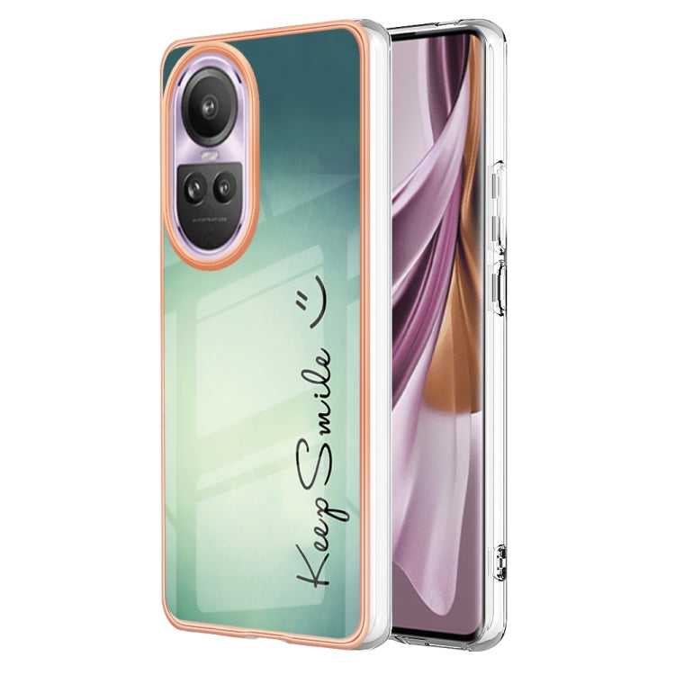 For OPPO Reno10 Pro 5G Global Electroplating Marble Dual-side IMD Phone Case(Smile) - OPPO Cases by buy2fix | Online Shopping UK | buy2fix