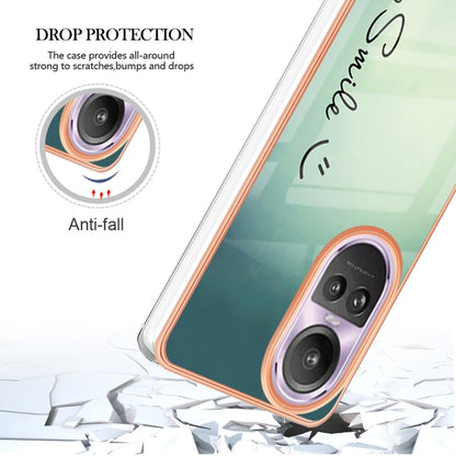 For OPPO Reno10 Pro 5G Global Electroplating Marble Dual-side IMD Phone Case(Smile) - OPPO Cases by buy2fix | Online Shopping UK | buy2fix