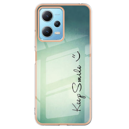 For Xiaomi Redmi Note 12 5G Global Electroplating Marble Dual-side IMD Phone Case(Smile) - Xiaomi Cases by buy2fix | Online Shopping UK | buy2fix