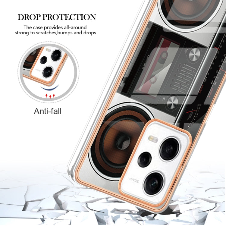 For Xiaomi Redmi Note 12 Pro 5G Global Electroplating Marble Dual-side IMD Phone Case(Retro Radio) - Xiaomi Cases by buy2fix | Online Shopping UK | buy2fix