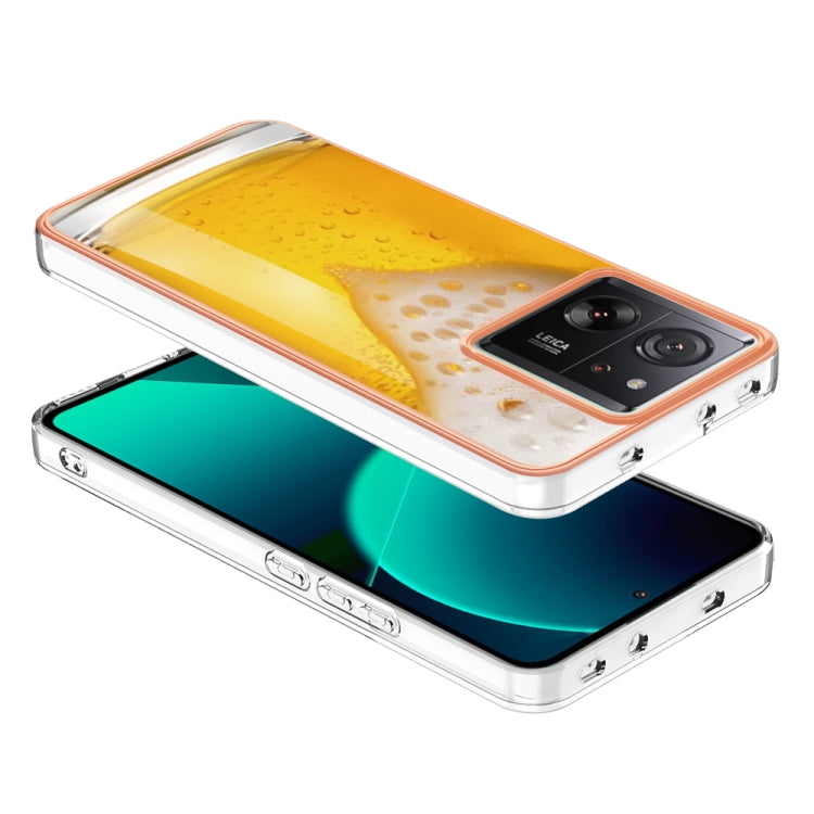 For Xiaomi 13T/13T Pro Electroplating Marble Dual-side IMD Phone Case(Draft Beer) - Xiaomi Cases by buy2fix | Online Shopping UK | buy2fix