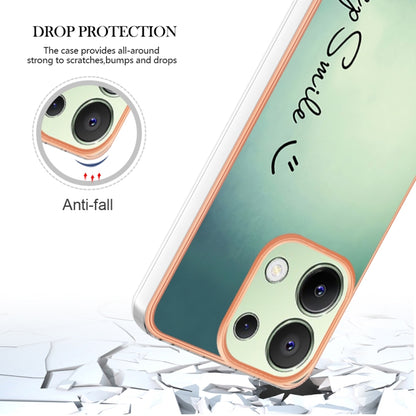 For Xiaomi Redmi Note 13 4G Global Electroplating Marble Dual-side IMD Phone Case(Smile) - Note 13 Cases by buy2fix | Online Shopping UK | buy2fix