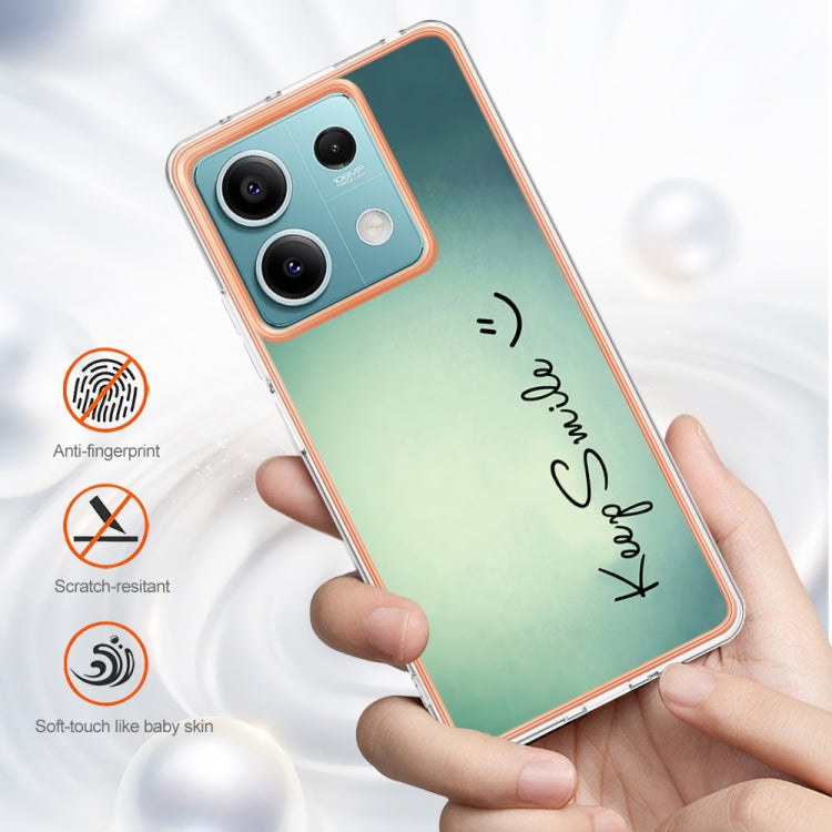 For Xiaomi Redmi Note 13 5G Electroplating Marble Dual-side IMD Phone Case(Smile) - Note 13 Cases by buy2fix | Online Shopping UK | buy2fix