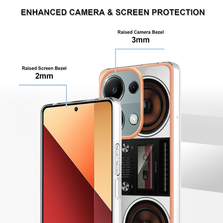 For Xiaomi Redmi Note 13 Pro 4G/Poco M6 Pro 4G Electroplating Marble Dual-side IMD Phone Case(Retro Radio) - Note 13 Pro Cases by buy2fix | Online Shopping UK | buy2fix