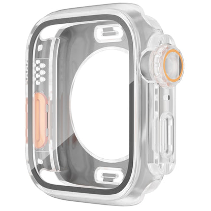 For Apple Watch Series 9 / 8 / 7 41mm Change to Ultra 49mm Waterproof All-Inclusive Film Hybrid PC Watch Case(Transparent) - Watch Cases by buy2fix | Online Shopping UK | buy2fix