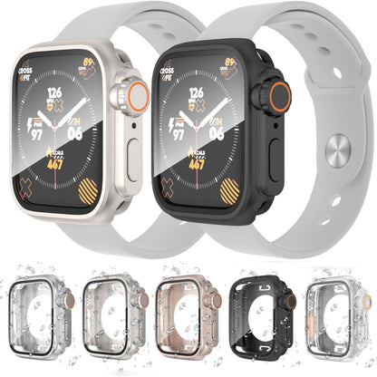 For Apple Watch Series 9 / 8 / 7 41mm Change to Ultra 49mm Waterproof All-Inclusive Film Hybrid PC Watch Case(Transparent) - Watch Cases by buy2fix | Online Shopping UK | buy2fix