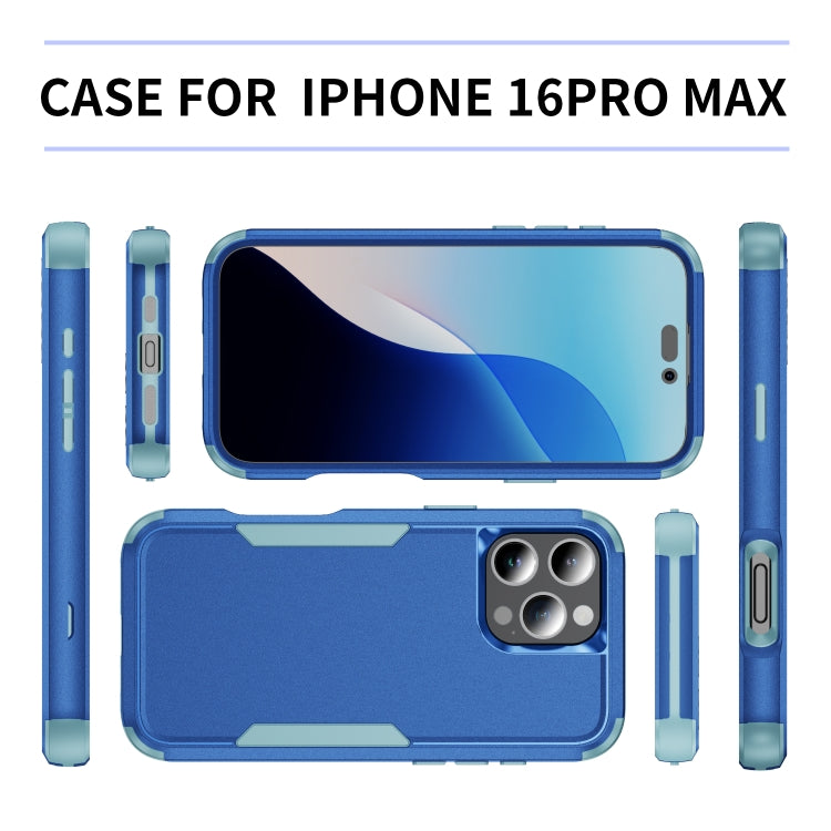 For iPhone 16 Pro Max Commuter Shockproof TPU + PC Phone Case(Royal Blue+Grey Green) - iPhone 16 Pro Max Cases by buy2fix | Online Shopping UK | buy2fix