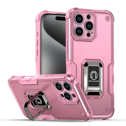 For iPhone 16 Pro Ring Holder Non-slip Shockproof Armor Phone Case(Pink) - iPhone 16 Pro Cases by buy2fix | Online Shopping UK | buy2fix