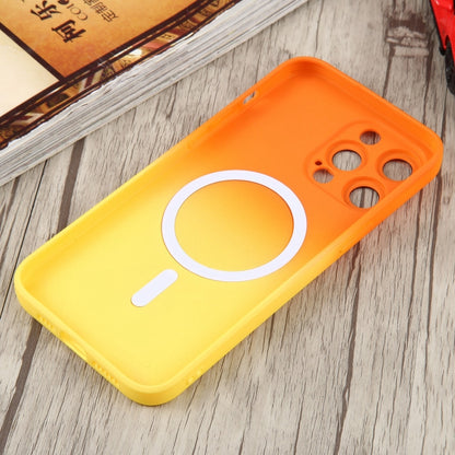 For iPhone 15 Pro Liquid TPU Silicone Gradient MagSafe Phone Case(Orange Yellow) - iPhone 15 Pro Cases by buy2fix | Online Shopping UK | buy2fix