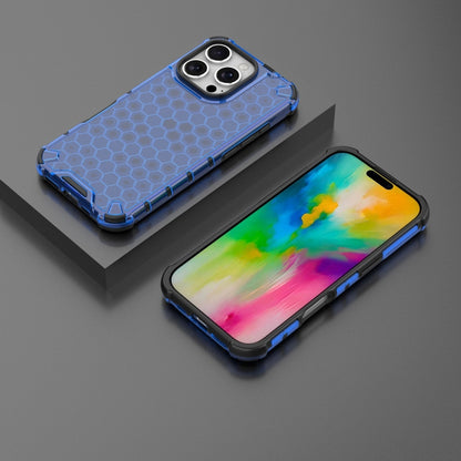 For iPhone 16 Pro Honeycomb Shockproof Phone Case(Blue) - iPhone 16 Pro Cases by buy2fix | Online Shopping UK | buy2fix