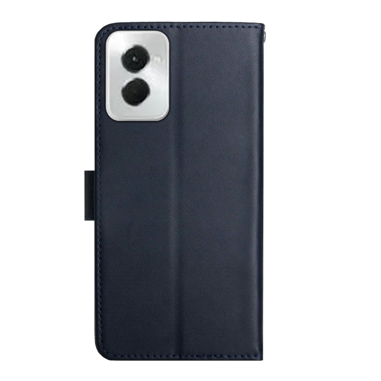 For Motorola Moto G Power 5G 2024 Genuine Leather Fingerprint-proof Horizontal Flip Phone Case(Blue) - Motorola Cases by buy2fix | Online Shopping UK | buy2fix
