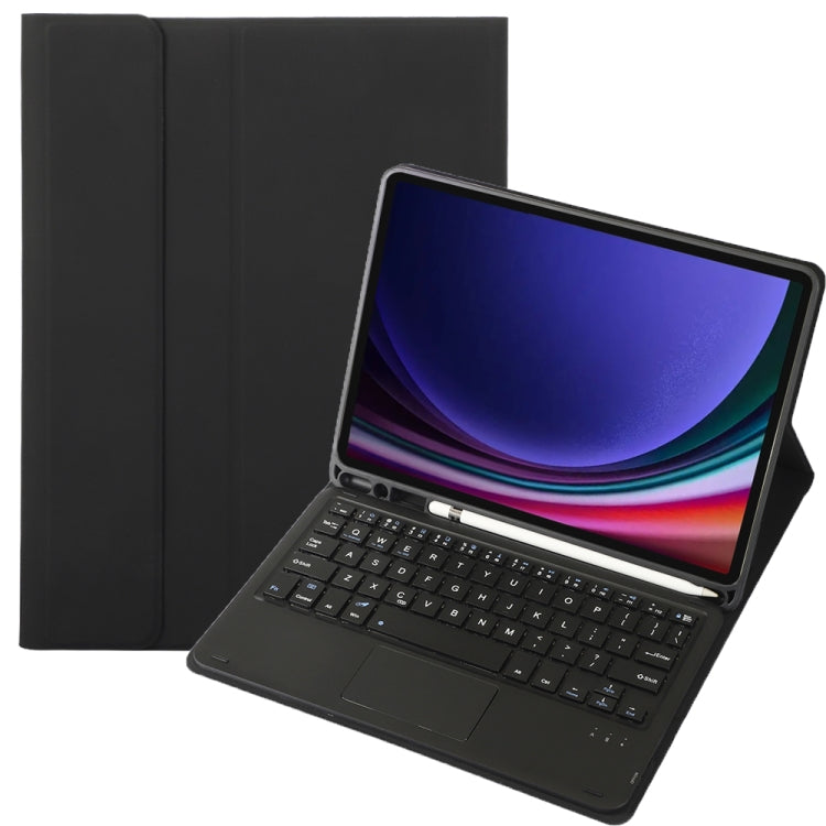For Samsung Galaxy Tab S9 FE A710B-A Candy Color TPU Touch Bluetooth Keyboard Leather Tablet Case with Pen Holder(Black) - Samsung Keyboard by buy2fix | Online Shopping UK | buy2fix