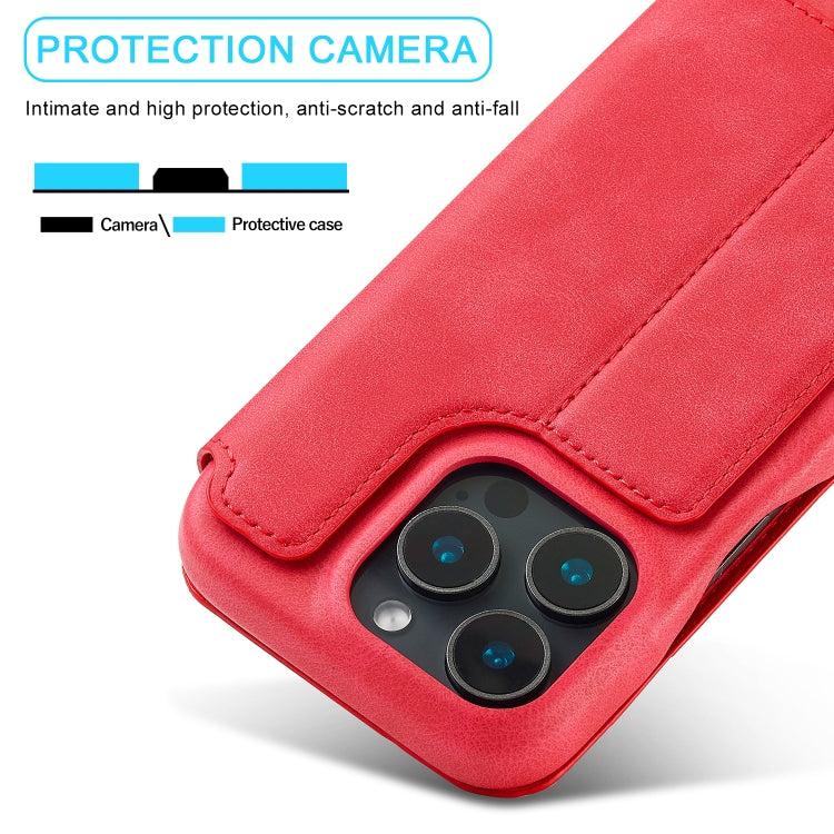 For iPhone 15 Pro Max LC.IMEEKE Hon Ancient Series Flip Leather Phone Case(Red) - iPhone 15 Pro Max Cases by LC.IMEEKE | Online Shopping UK | buy2fix