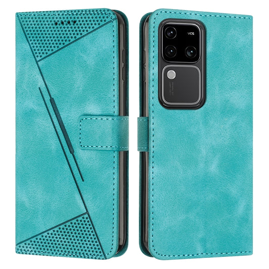 For vivo S18 / S18 Pro Dream Triangle Leather Phone Case with Lanyard(Green) - S18 Cases by buy2fix | Online Shopping UK | buy2fix