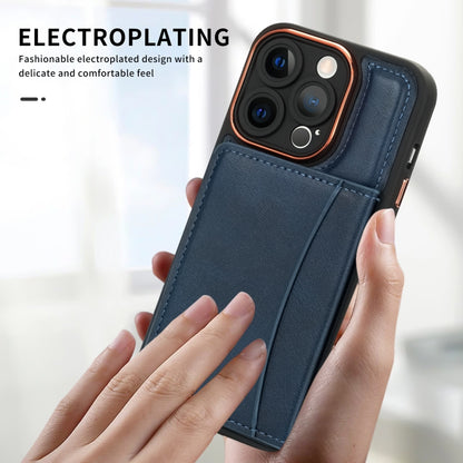 For iPhone 14 Pro Multifunctional Magsafe Magnetic Card Bag Phone Case(Blue) - iPhone 14 Pro Cases by buy2fix | Online Shopping UK | buy2fix
