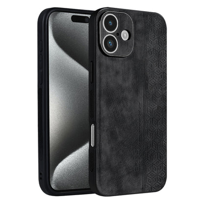 For iPhone 16 Plus AZNS 3D Embossed Skin Feel Phone Case(Black) - iPhone 16 Plus Cases by AZNS | Online Shopping UK | buy2fix