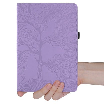 For iPad Pro 11 2024 Tree Life Embossed Rotation Leather Smart Tablet Case(Purple) - iPad Pro 11 2024 Cases by buy2fix | Online Shopping UK | buy2fix