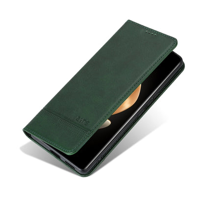 For OPPO Reno12 F 4G AZNS Magnetic Calf Texture Flip Leather Phone Case(Dark Green) - Reno12 F Cases by AZNS | Online Shopping UK | buy2fix