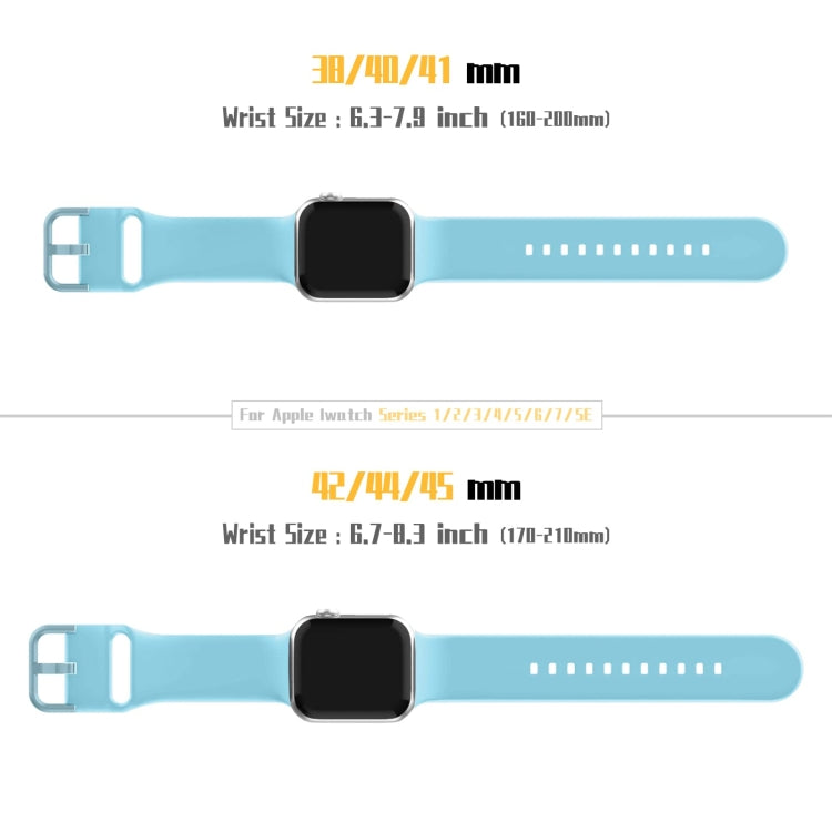 For Apple Watch SE 2022 40mm Pin Buckle Silicone Watch Band(Light Blue) - Watch Bands by buy2fix | Online Shopping UK | buy2fix