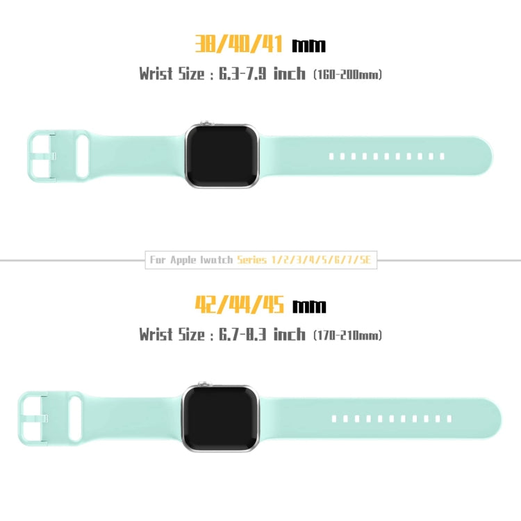 For Apple Watch Series 3 38mm Pin Buckle Silicone Watch Band(Mint Green) - Watch Bands by buy2fix | Online Shopping UK | buy2fix