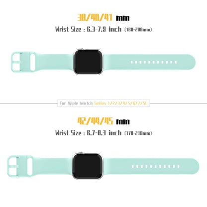 For Apple Watch Series 3 38mm Pin Buckle Silicone Watch Band(Mint Green) - Watch Bands by buy2fix | Online Shopping UK | buy2fix