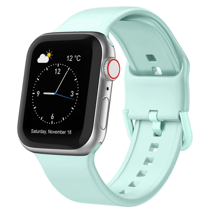 For Apple Watch SE 2023 44mm Pin Buckle Silicone Watch Band(Mint Green) - Watch Bands by buy2fix | Online Shopping UK | buy2fix