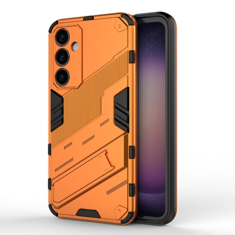 For Samsung Galaxy S23 FE 5G Punk Armor 2 in 1 PC + TPU Shockproof Phone Case with Invisible Holder(Orange) - Galaxy S23 FE 5G Cases by buy2fix | Online Shopping UK | buy2fix