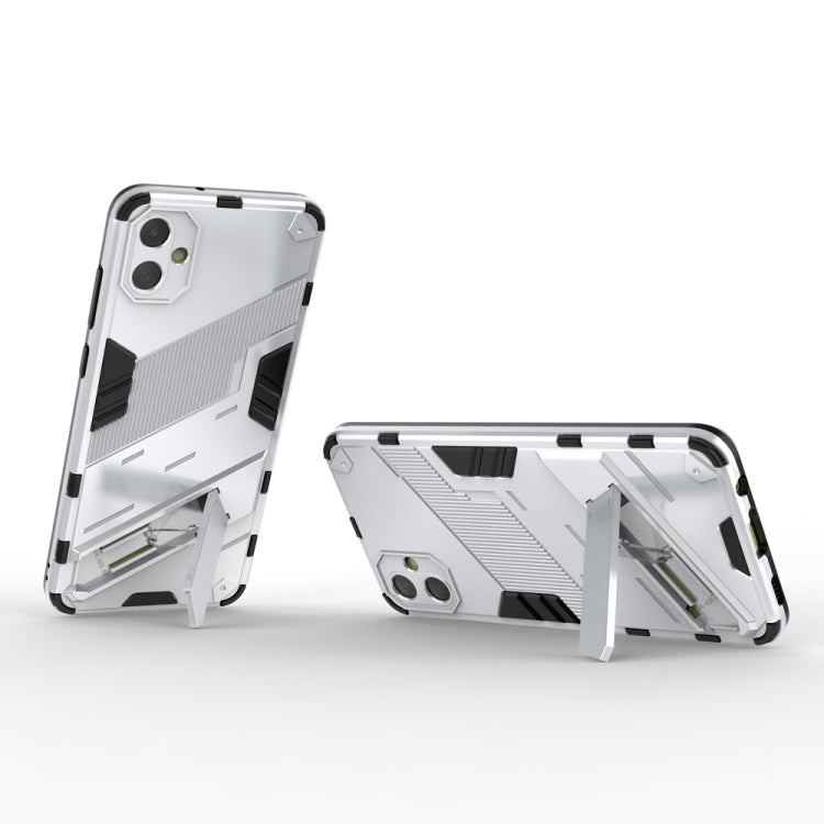 For Samsung Galaxy A05 4G Punk Armor 2 in 1 PC + TPU Shockproof Phone Case with Invisible Holder(White) - Galaxy Phone Cases by buy2fix | Online Shopping UK | buy2fix