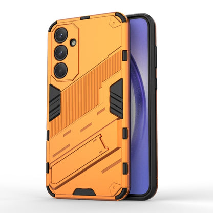 For Samsung Galaxy A35 5G Punk Armor 2 in 1 PC + TPU Shockproof Phone Case with Invisible Holder(Orange) - Galaxy Phone Cases by buy2fix | Online Shopping UK | buy2fix