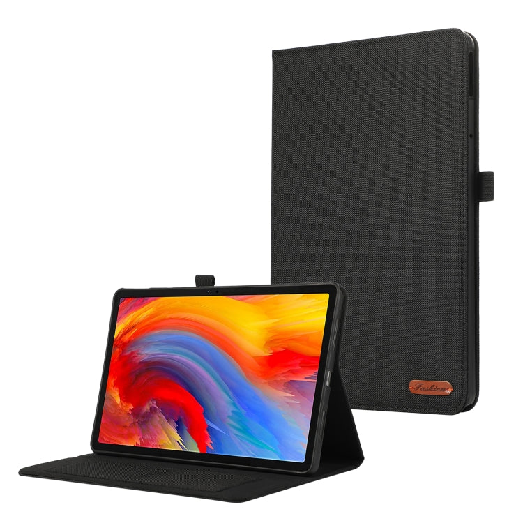 For Lenovo Tab M11 / Xiaoxin Pad 11 2024 Horizontal Flip TPU + Fabric PU Leather Tablet Case(Black) - Lenovo by buy2fix | Online Shopping UK | buy2fix