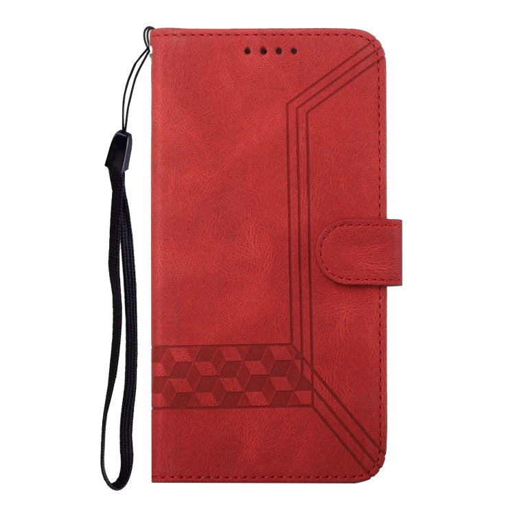 For iPhone SE 2024 Cubic Skin Feel Flip Leather Phone Case(Red) - More iPhone Cases by buy2fix | Online Shopping UK | buy2fix