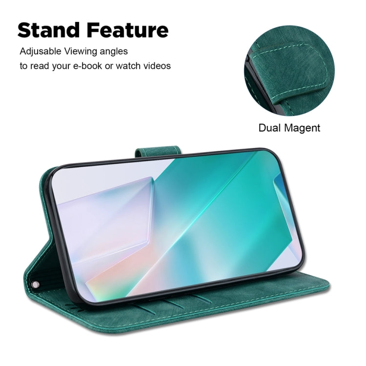 For OnePlus 13 Little Tiger Embossed Leather Phone Case(Green) - OnePlus Cases by buy2fix | Online Shopping UK | buy2fix