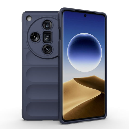 For OPPO Find X7 Ultra 5G Magic Shield TPU + Flannel Phone Case(Dark Blue) - Find X7 Ultra Cases by buy2fix | Online Shopping UK | buy2fix