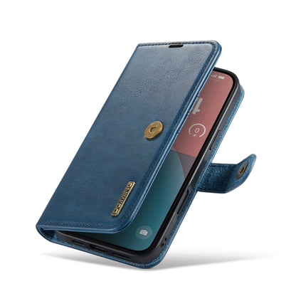 For iPhone 16 Plus DG.MING Crazy Horse Texture Detachable Magnetic Leather Phone Case(Blue) - iPhone 16 Plus Cases by DG.MING | Online Shopping UK | buy2fix