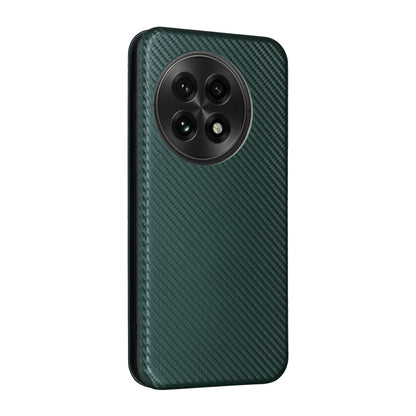 For OnePlus 13 Carbon Fiber Texture Flip Leather Phone Case(Green) - OnePlus Cases by buy2fix | Online Shopping UK | buy2fix