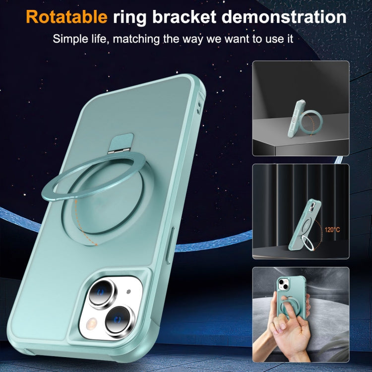 For iPhone 14 Plus MagSafe Magnetic Holder Phone Case(Lake Blue) - iPhone 14 Plus Cases by buy2fix | Online Shopping UK | buy2fix