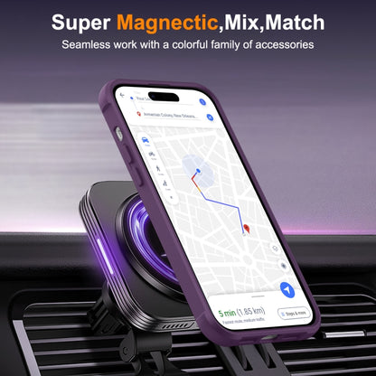 For iPhone 14 Pro MagSafe Magnetic Rotating Holder Phone Case(Purple) - iPhone 14 Pro Cases by buy2fix | Online Shopping UK | buy2fix