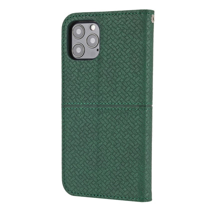 For iPhone 16 Pro Max Woven Texture Stitching Magnetic Leather Phone Case(Green) - iPhone 16 Pro Max Cases by buy2fix | Online Shopping UK | buy2fix