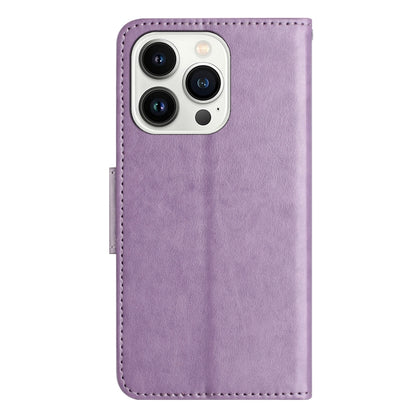 For iPhone 16 Pro Max Butterfly Flower Pattern Flip Leather Phone Case(Light Purple) - iPhone 16 Pro Max Cases by buy2fix | Online Shopping UK | buy2fix