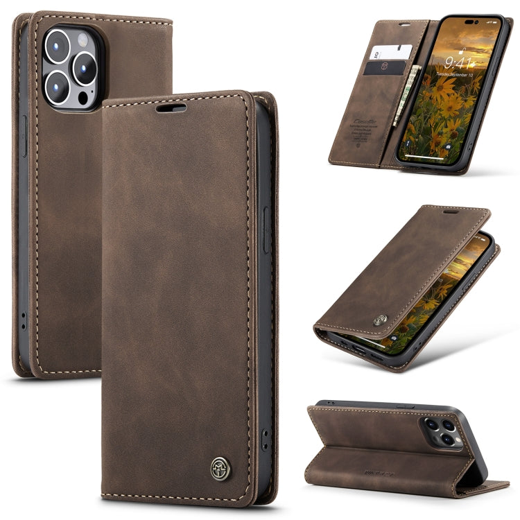 For iPhone 15 Pro Max CaseMe 013 Multifunctional Horizontal Flip Leather Phone Case(Coffee) - iPhone 15 Pro Max Cases by CaseMe | Online Shopping UK | buy2fix