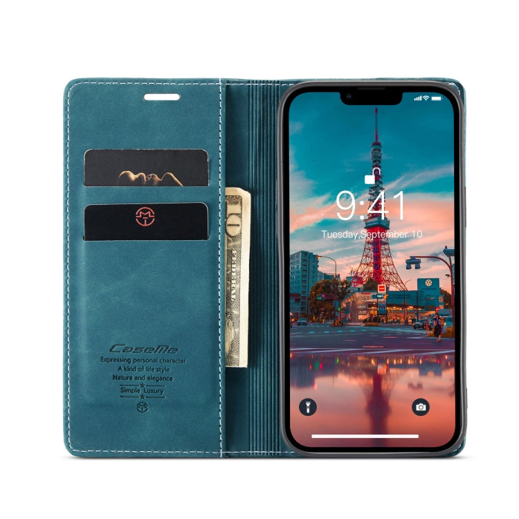 For iPhone 15 CaseMe 013 Multifunctional Horizontal Flip Leather Phone Case(Blue) - iPhone 15 Cases by CaseMe | Online Shopping UK | buy2fix