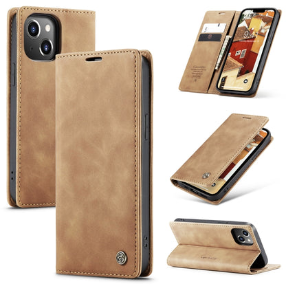 For iPhone 15 CaseMe 013 Multifunctional Horizontal Flip Leather Phone Case(Brown) - iPhone 15 Cases by CaseMe | Online Shopping UK | buy2fix