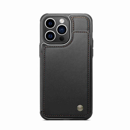 For iPhone 15 Pro CaseMe C22 Card Slots Holder RFID Anti-theft Phone Case(Black) - iPhone 15 Pro Cases by CaseMe | Online Shopping UK | buy2fix