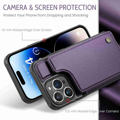 For iPhone 14 Pro Max CaseMe C22 Card Slots Holder RFID Anti-theft Phone Case(Purple) - iPhone 14 Pro Max Cases by CaseMe | Online Shopping UK | buy2fix