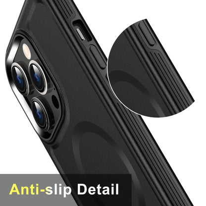 For iPhone 15 Pro Max Shield Armor MagSafe TPU Hybrid PC Phone Case(Black) - iPhone 15 Pro Max Cases by buy2fix | Online Shopping UK | buy2fix