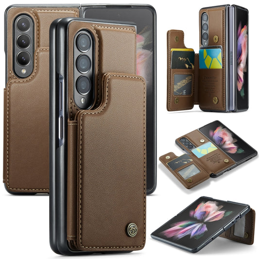 For Samsung Galaxy Z Fold3 5G CaseMe C22 PC+TPU Business Style RFID Anti-theft Leather Phone Case(Brown) - Galaxy Phone Cases by CaseMe | Online Shopping UK | buy2fix